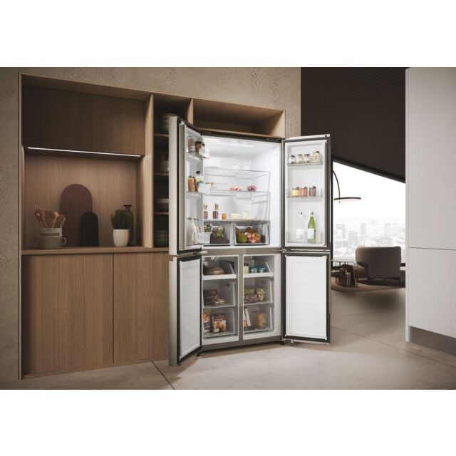 Haier HCR3818ENMM 83.3Cm Total No Frost Fridge Freezer - Pt. Inox