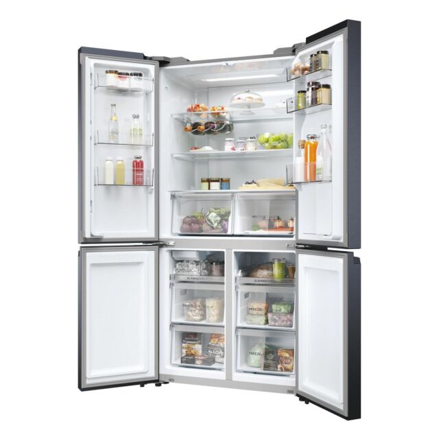 Haier HCR5919EHMB 90cm 60/40 Total No Frost American Fridge Freezer - Brushed Black