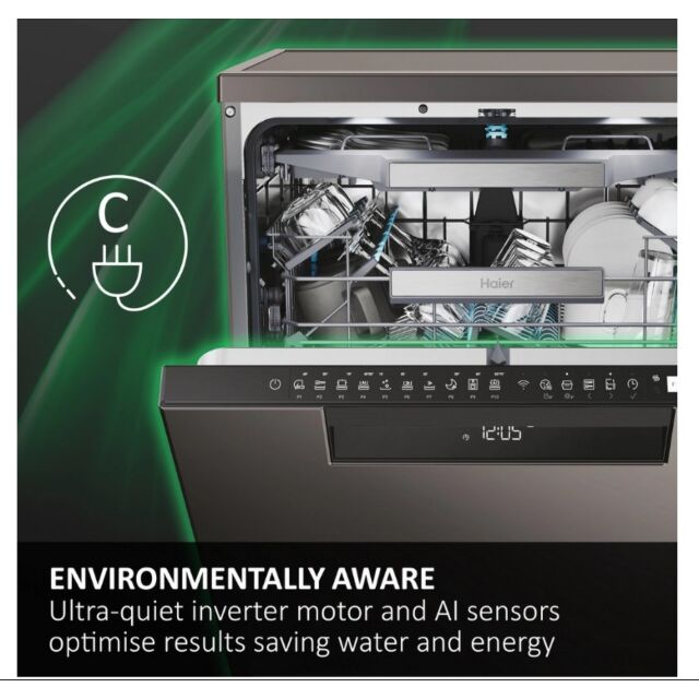 Haier XF 5C7M0W-80 Dishwasher - White - 15 Place Settings