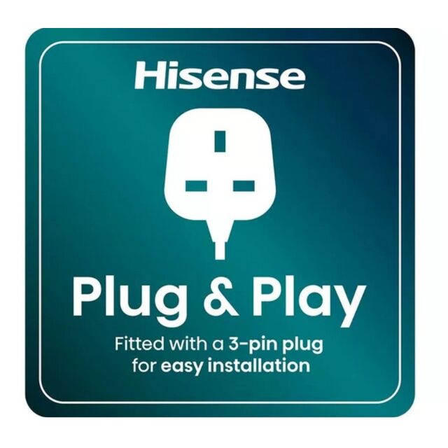 Hisense BI622ABPGUK Built In Electric Single Steam, Plug & Play Oven - Jet Black