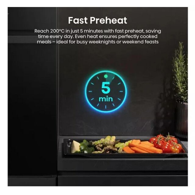 Hisense BI622ABPGUK Built In Electric Single Steam, Plug & Play Oven - Jet Black