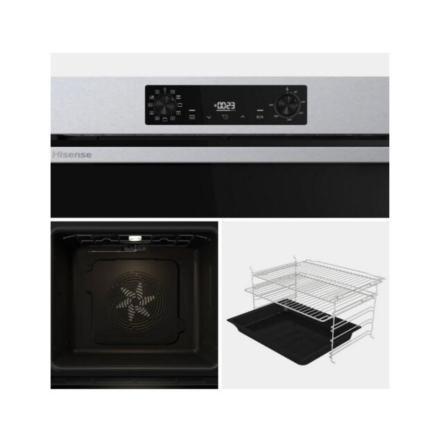 Hisense BI622AXPGUK 59.5cm Built In Electric Single Oven - Black & Stainless Steel