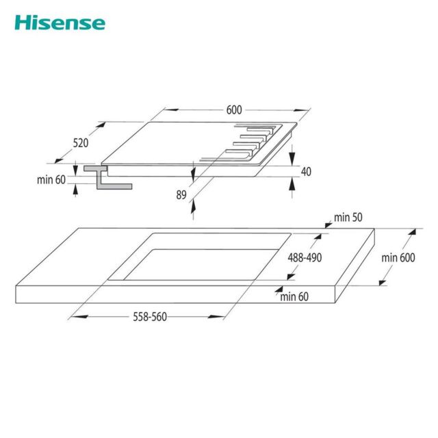 Hisense GM642XHS 60Cm Gas Hob - Stainless Steel