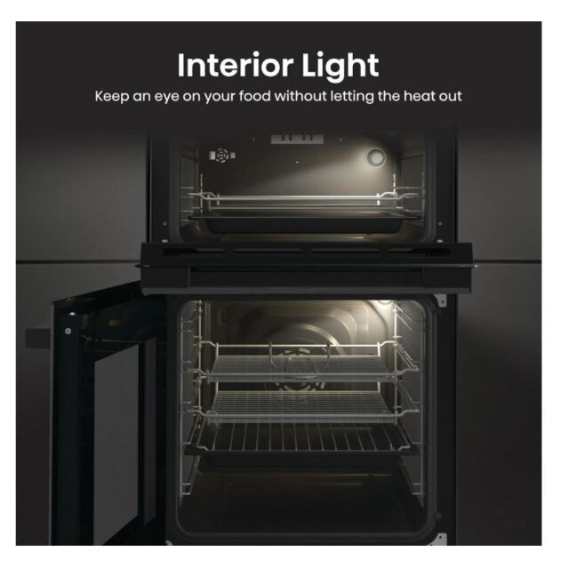 Hisense HDCEC5C10B 50Cm Double Oven Electric Cooker With Ceramic Hob - Black
