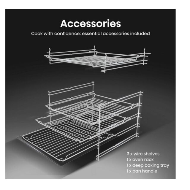 Hisense HDCEC5C10B 50Cm Double Oven Electric Cooker With Ceramic Hob - Black