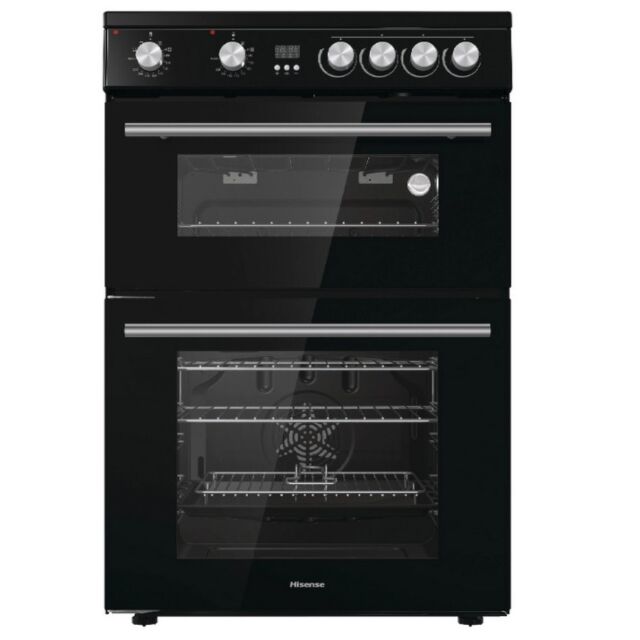 Hisense HDE3211BBUK 60Cm Double Oven Electric Cooker With Ceramic Hob - Black