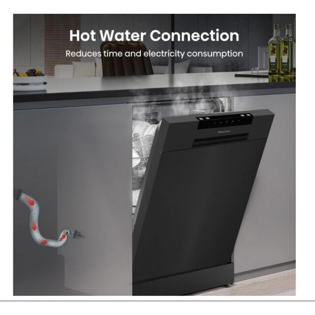 Hisense HS523E15BUK Slimline Dishwasher - Black - 10 Place Settings