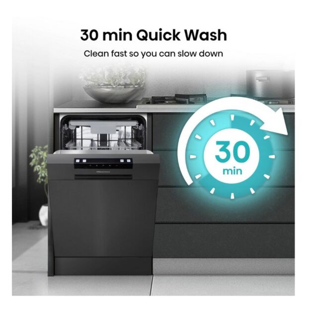 Hisense HS523E15BUK Slimline Dishwasher - Black - 10 Place Settings