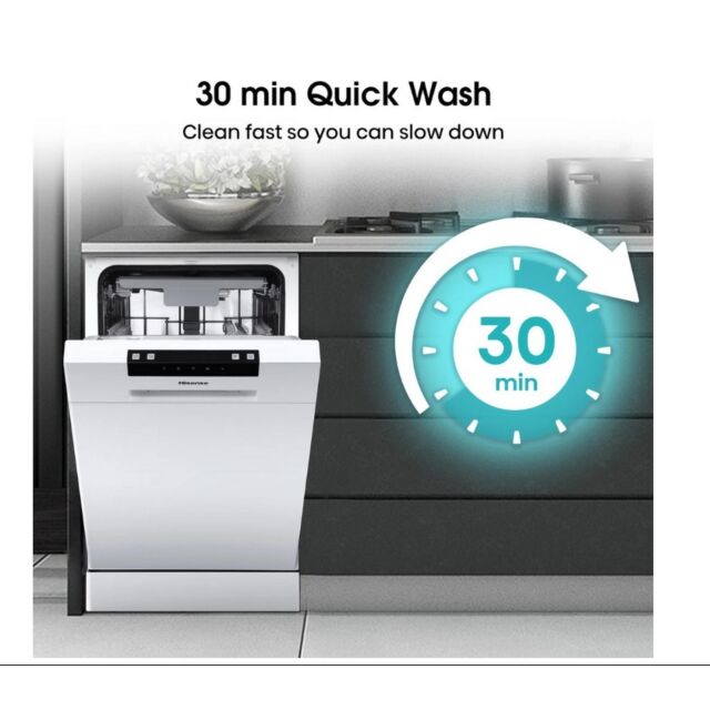 Hisense HS523E15WUK Slimline Dishwasher - White - 10 Place Settings