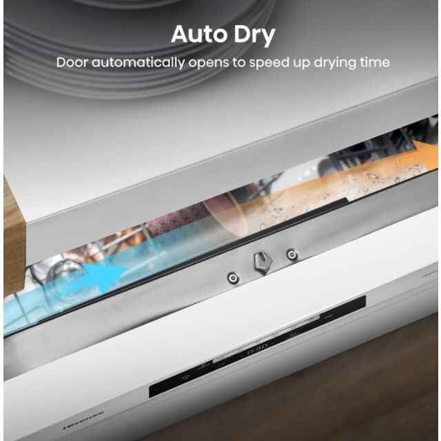 Hisense HS642D90WUK Full-Size Dishwasher - White - 14 Place Settings