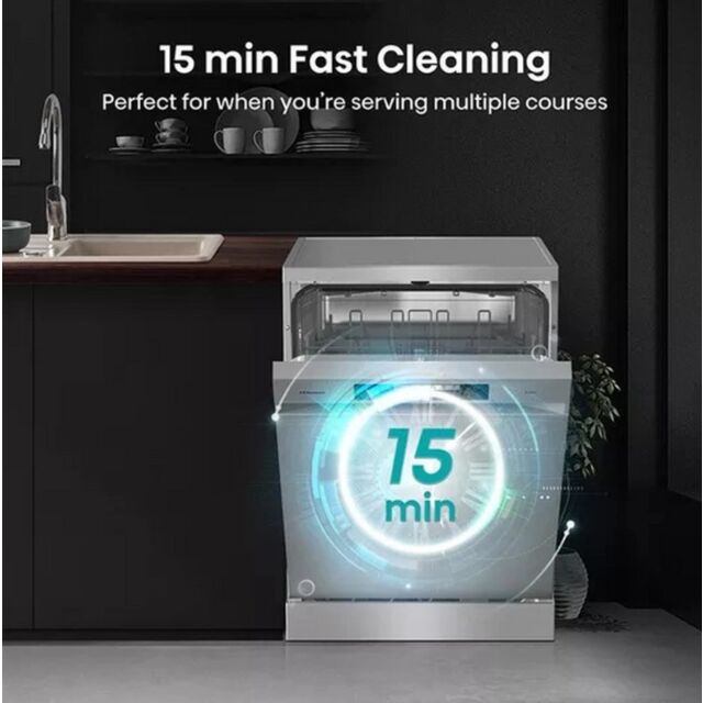 Hisense HS642D90XUK Dishwasher - Stainless Steel - 14 Place Settings