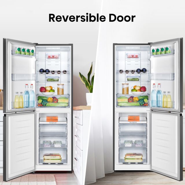 Hisense RB327N4BBE 55Cm 50/50 Total No Frost Fridge Freezer - Black Steel