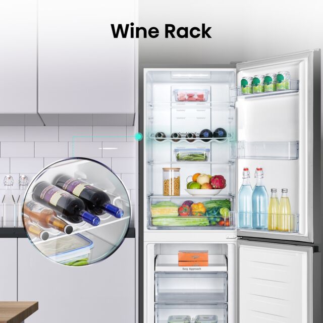 Hisense RB327N4BBE 55Cm 50/50 Total No Frost Fridge Freezer - Black Steel