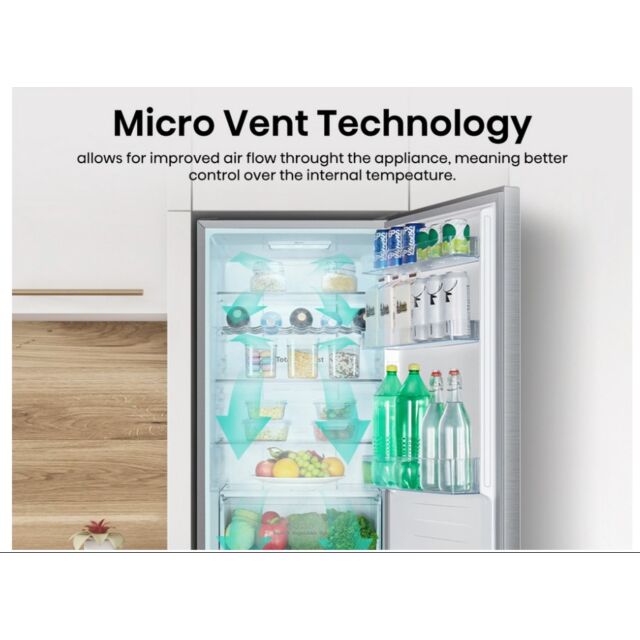 Hisense RB395N4BCE 60/40 Total No Frost Fridge Freezer - Stainless Steel
