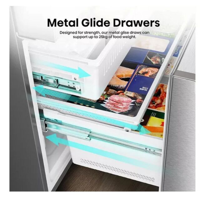 Hisense RF815N4SESE Total No Frost Plumbed American Fridge Freezer - Silver