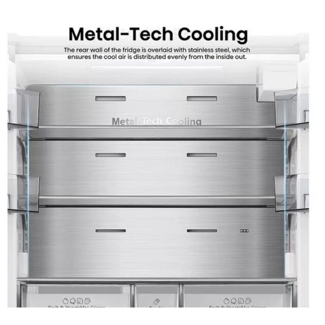 Hisense RF815N4SESE Total No Frost Plumbed American Fridge Freezer - Silver