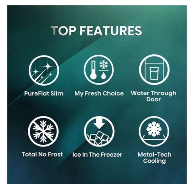 Hisense RQ5P470SYFD Total No Frost American Fridge Freezer - Black