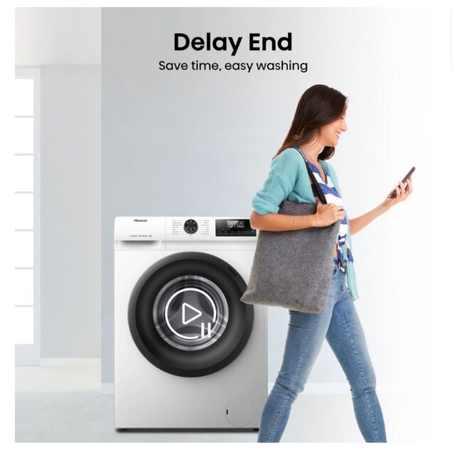Hisense WF1Q1041BW 10Kg 1400 Spin, Steam Washing Machine - White