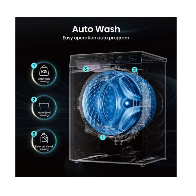 Hisense WF1Q1041BW 10Kg 1400 Spin, Steam Washing Machine - White