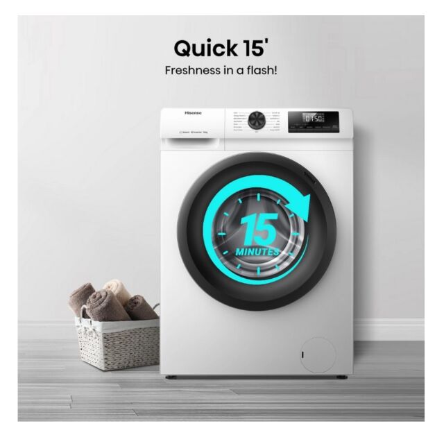 Hisense WF1Q1041BW 10Kg 1400 Spin, Steam Washing Machine - White