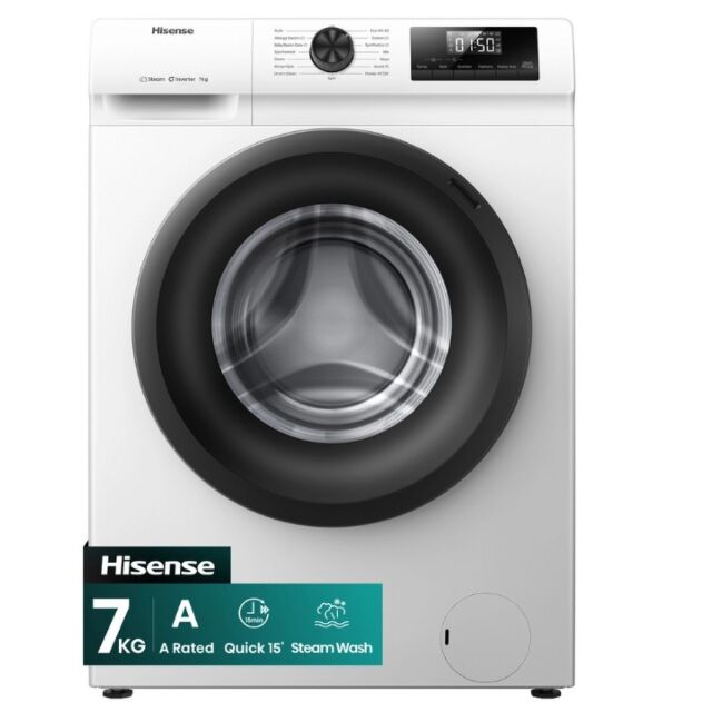 Hisense WF1Q7021BW 7Kg 1200 Spin, Steam Washing Machine - White