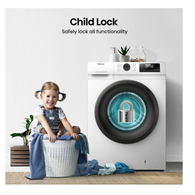 Hisense WF1Q7021BW 7Kg 1200 Spin, Steam Washing Machine - White