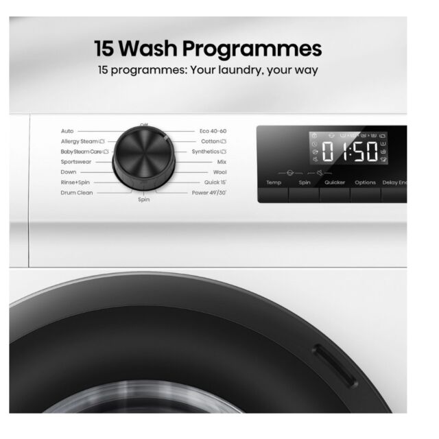 Hisense WF1Q7021BW 7Kg 1200 Spin, Steam Washing Machine - White