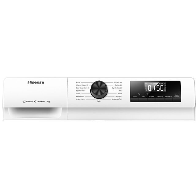 Hisense WF1Q7021BW 7Kg 1200 Spin, Steam Washing Machine - White