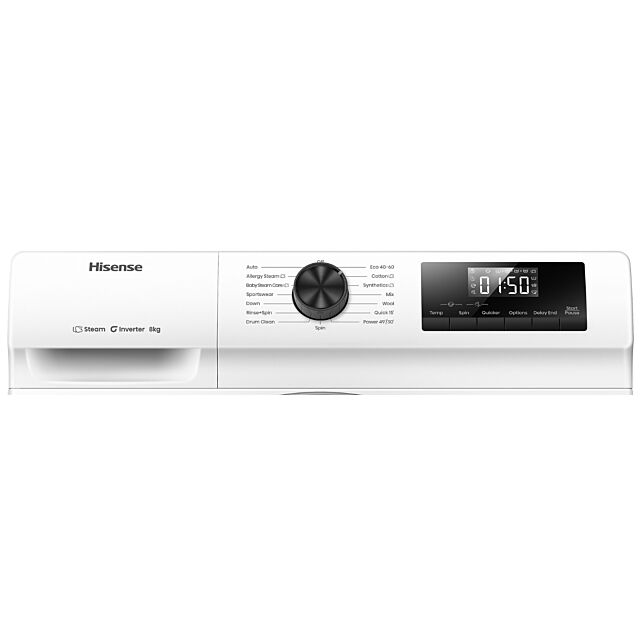 Hisense WF1Q8041BW 8Kg 1400 Spin, Steam Washing Machine - White