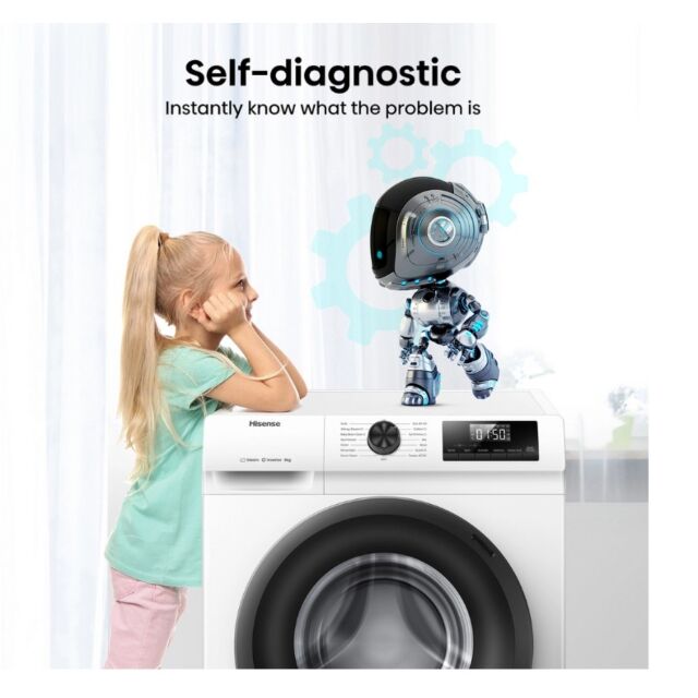 Hisense WF1Q8041BW 8Kg 1400 Spin, Steam Washing Machine - White