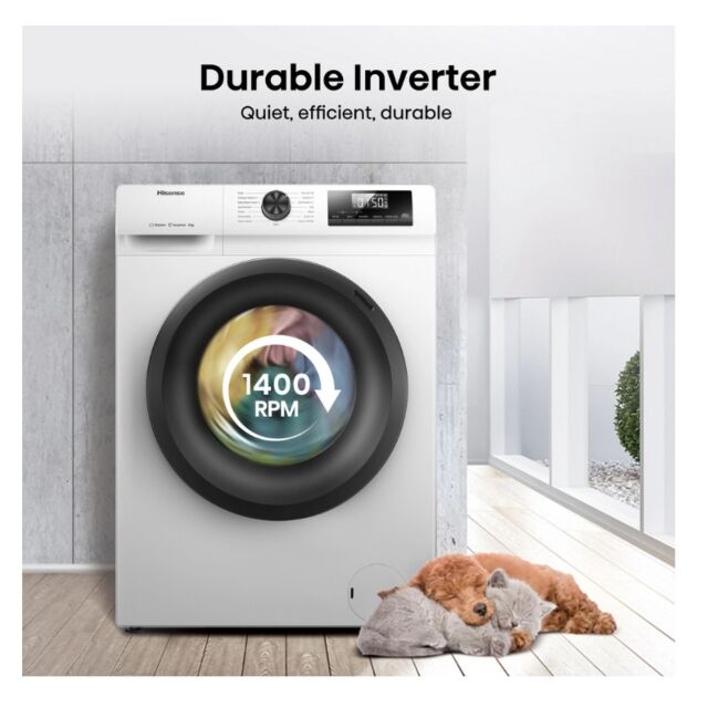 Hisense WF1Q8041BW 8Kg 1400 Spin, Steam Washing Machine - White