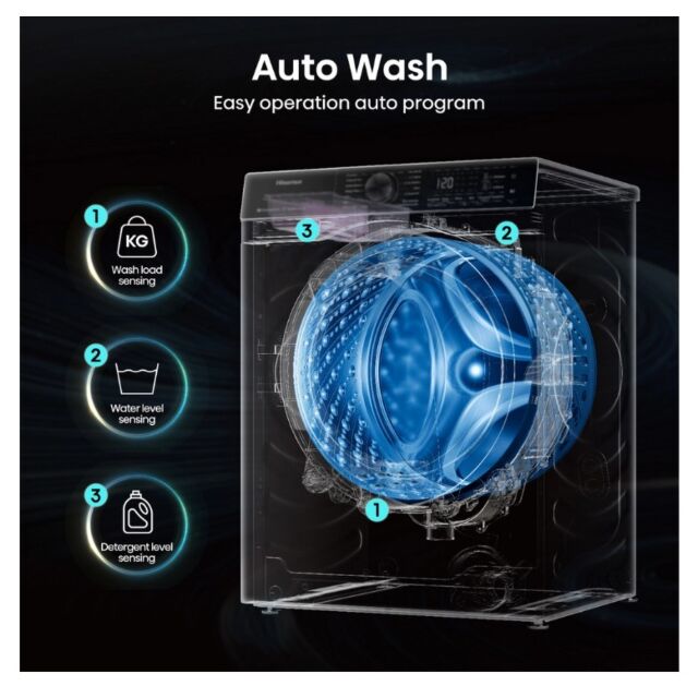 Hisense WF1Q8041BW 8Kg 1400 Spin, Steam Washing Machine - White