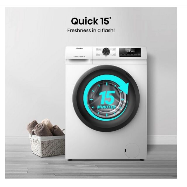 Hisense WF1Q8041BW 8Kg 1400 Spin, Steam Washing Machine - White