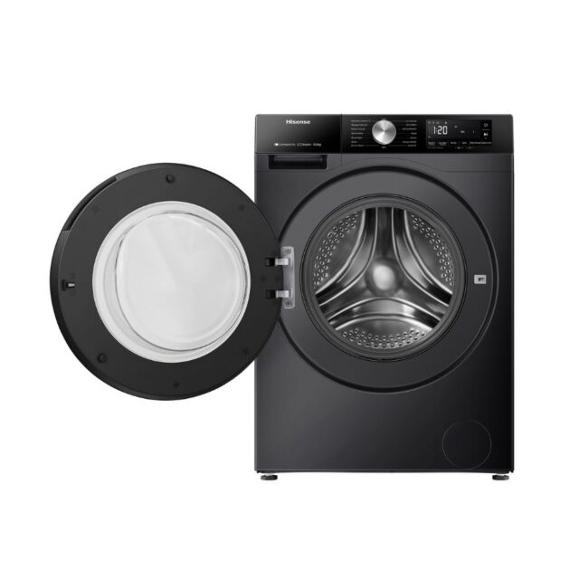 Hisense WF3S1043BB3 10.5Kg 1400 Spin Steam Washing Machine - Black