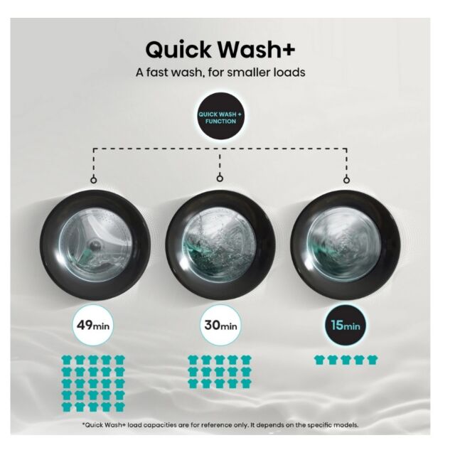 Hisense WF3S1043BB3 10.5Kg 1400 Spin Steam Washing Machine - Black