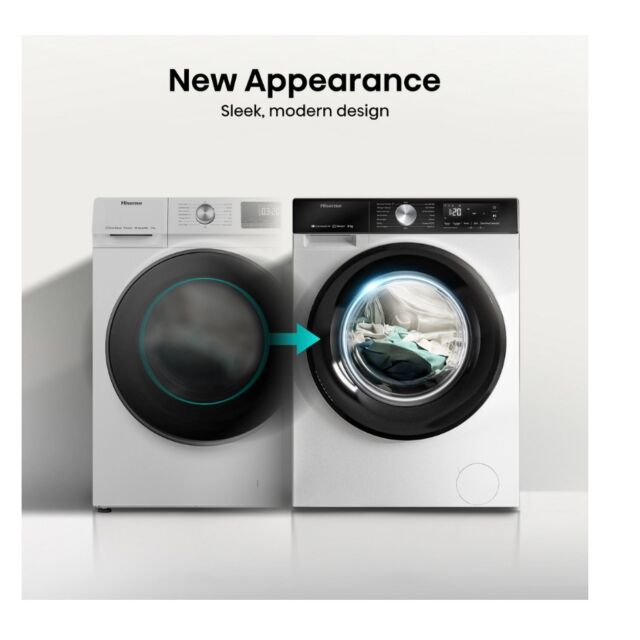 Hisense WF3S1243BW3 12Kg 1400 Spin, Steam Washing Machine - White