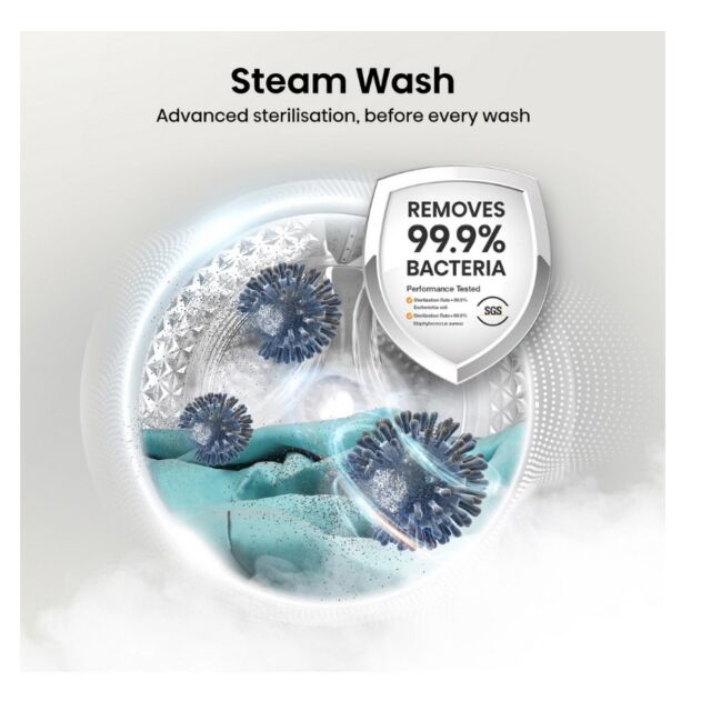 Hisense WF3S1243BW3 12Kg 1400 Spin, Steam Washing Machine - White