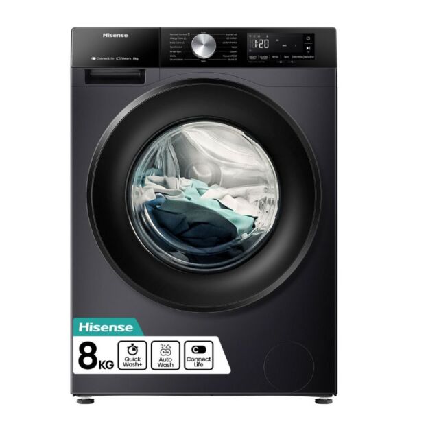 Hisense WF3S8043BB3 8Kg 1400 Spin Washing Machine - Black