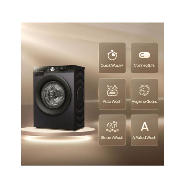 Hisense WF3S8043BB3 8Kg 1400 Spin Washing Machine - Black
