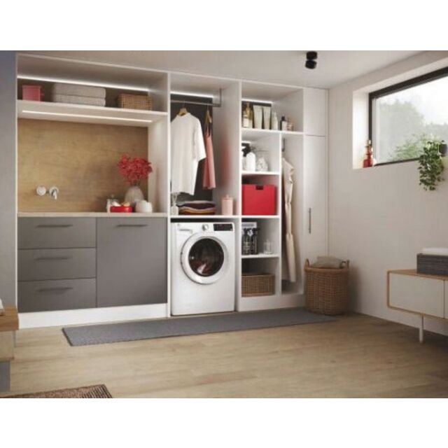 Hoover BH4S69M6DR9J-80 9Kg 1600 Spin Built In Washing Machine - White & Anthracite
