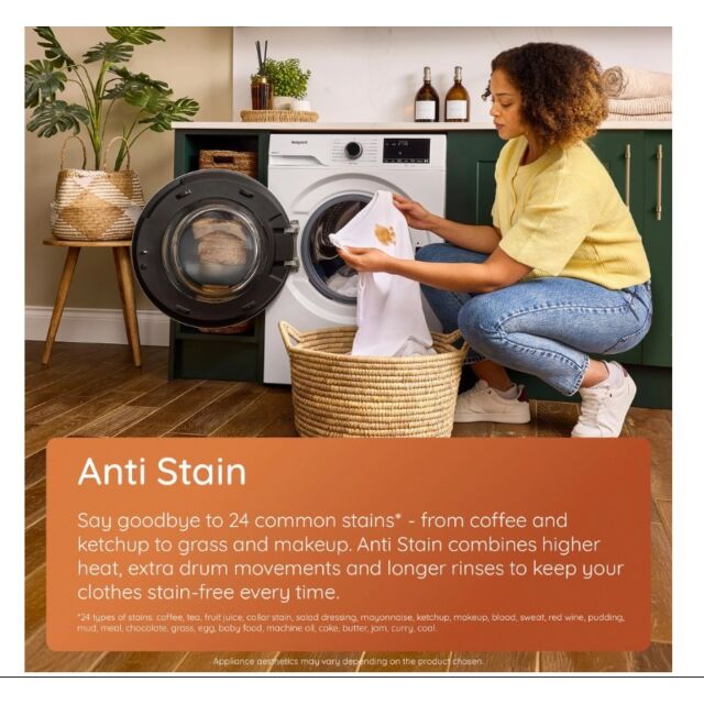 Hotpoint H101GANTISTAIN 10Kg 1400 Spin Washing Machine With Pethaircare - Graphite