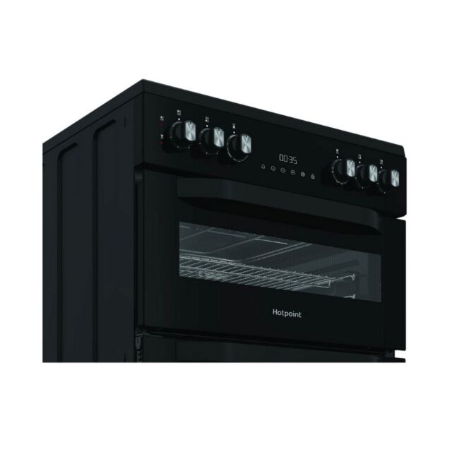 Hotpoint HDE6VDC2B1 60Cm Double Oven Electric Cooker With Ceramic Hob - Black