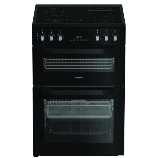 Hotpoint HDE6VDCASB1 50Cm Double Oven Electric Cooker With Ceramic Hob - Black