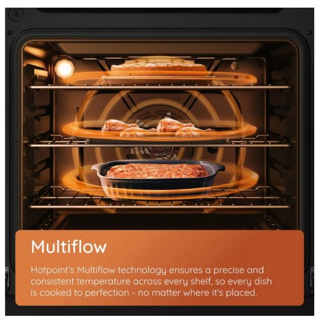 Hotpoint HDE6VDCASB1 50Cm Double Oven Electric Cooker With Ceramic Hob - Black
