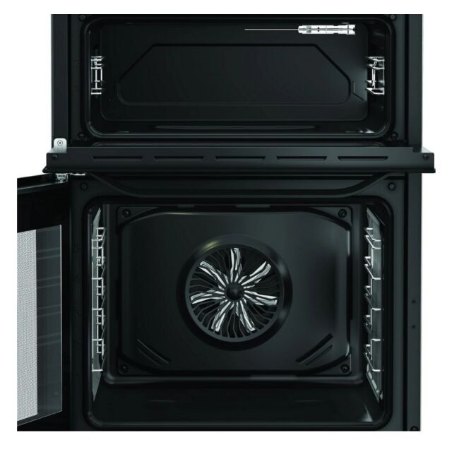 Hotpoint HDE6VDCASB1 50Cm Double Oven Electric Cooker With Ceramic Hob - Black