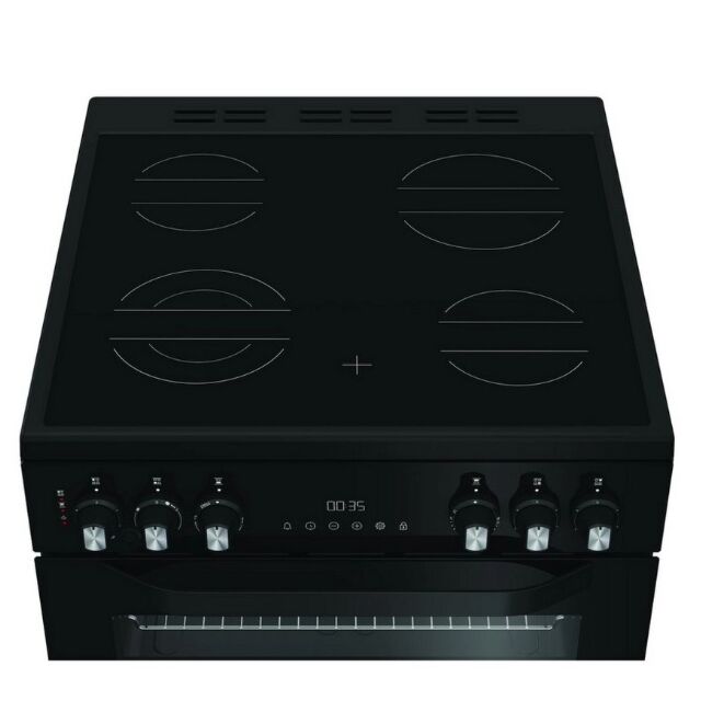 Hotpoint HDE6VDCASB1 50Cm Double Oven Electric Cooker With Ceramic Hob - Black