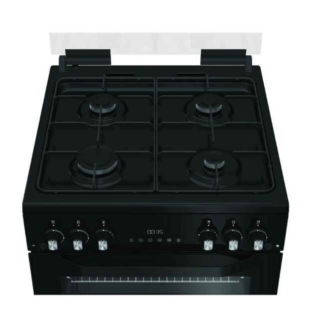 Hotpoint HDG6GDCB1 60Cm Double Oven Gas Cooker With Gas Hob - Black