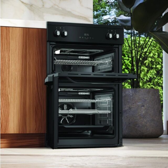 Hotpoint HDME6VDC2AB 60Cm Double Oven Electric Cooker With Ceramic Hob - Black
