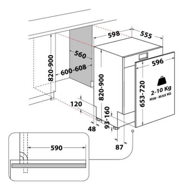 Hotpoint HP2IFC14BN6UK Integrated Dishwasher with ActiveDry - 14 Place Settings