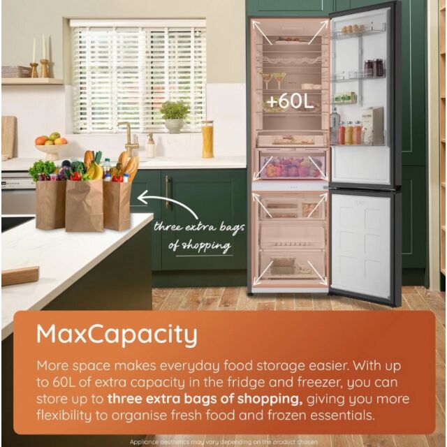 Hotpoint HPK26413XR6UKE Hpk26413xr6uke 59.5Cm 70/30 Fridge Freezer - Black Steel